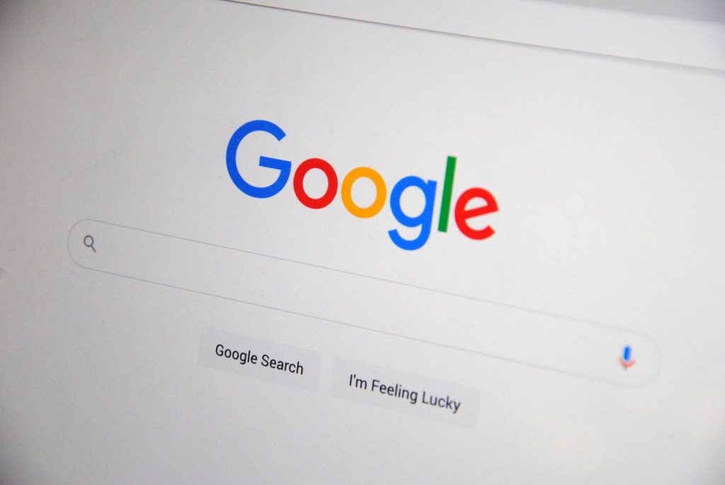Google Chromebook - Google Search Engine on Screen