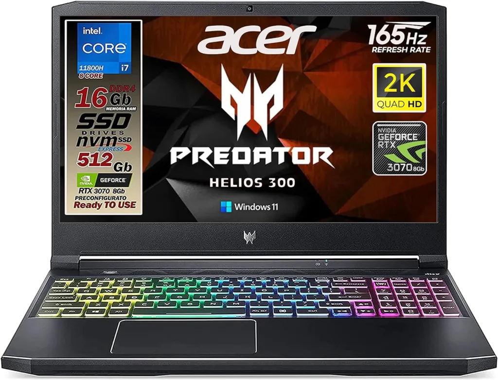 Acer‌ Predator‍ Helios⁤ 300: NVMe⁢ SSD Fuels Your⁤ Gaming Frenzy